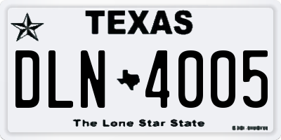 TX license plate DLN4005