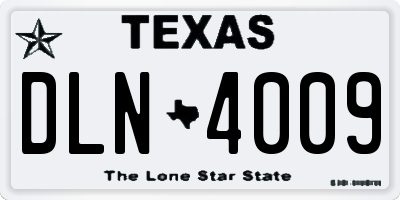 TX license plate DLN4009