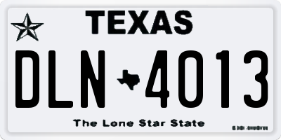 TX license plate DLN4013