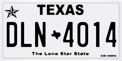 TX license plate DLN4014
