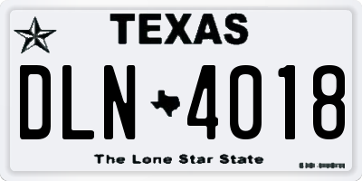 TX license plate DLN4018