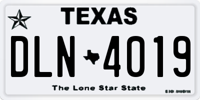 TX license plate DLN4019