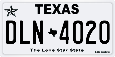 TX license plate DLN4020
