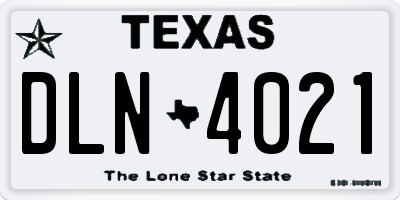 TX license plate DLN4021