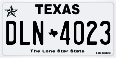 TX license plate DLN4023
