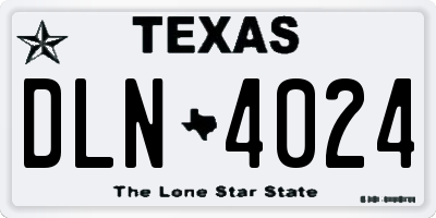 TX license plate DLN4024