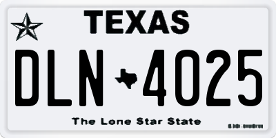 TX license plate DLN4025