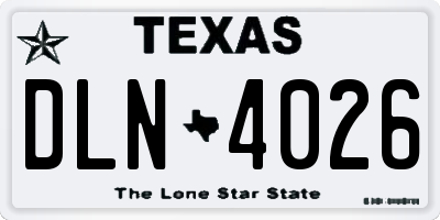 TX license plate DLN4026