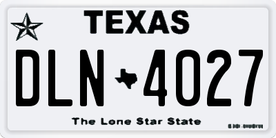 TX license plate DLN4027