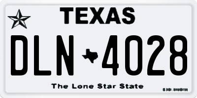 TX license plate DLN4028