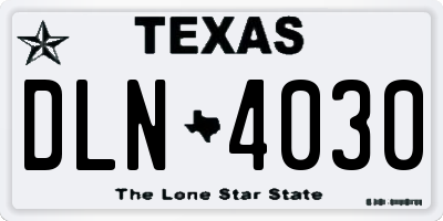 TX license plate DLN4030