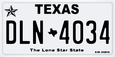 TX license plate DLN4034