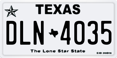 TX license plate DLN4035