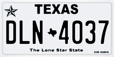 TX license plate DLN4037
