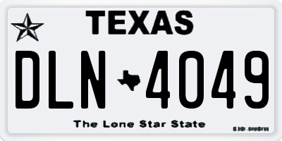 TX license plate DLN4049
