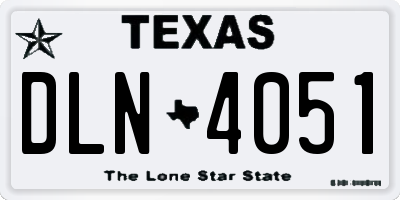 TX license plate DLN4051