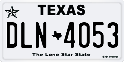 TX license plate DLN4053