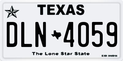 TX license plate DLN4059