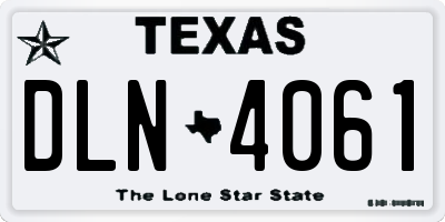 TX license plate DLN4061