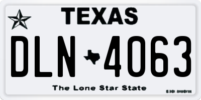 TX license plate DLN4063