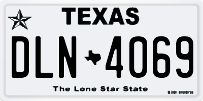 TX license plate DLN4069