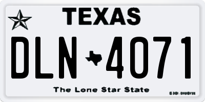 TX license plate DLN4071