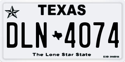 TX license plate DLN4074