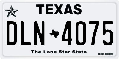 TX license plate DLN4075