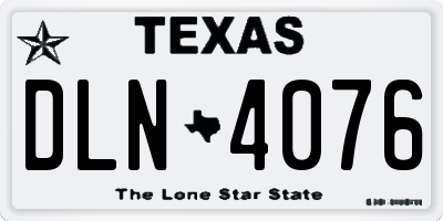 TX license plate DLN4076