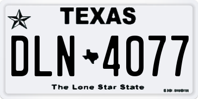 TX license plate DLN4077