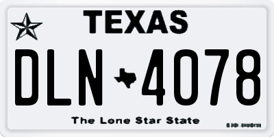 TX license plate DLN4078