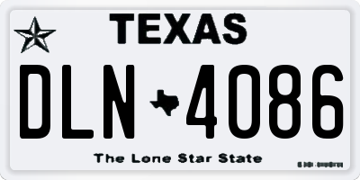 TX license plate DLN4086