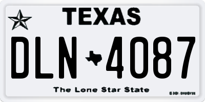 TX license plate DLN4087