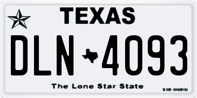TX license plate DLN4093