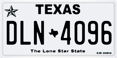 TX license plate DLN4096