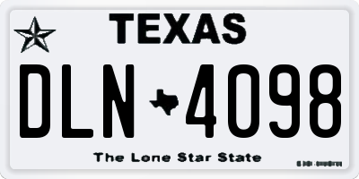 TX license plate DLN4098