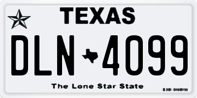 TX license plate DLN4099