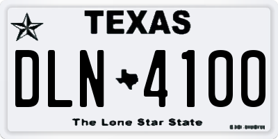 TX license plate DLN4100