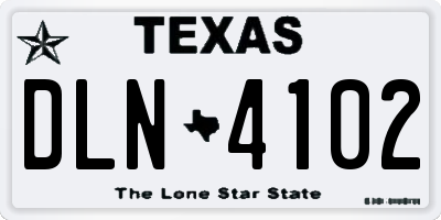 TX license plate DLN4102