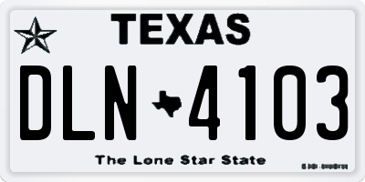 TX license plate DLN4103