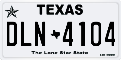 TX license plate DLN4104