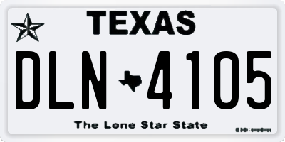 TX license plate DLN4105