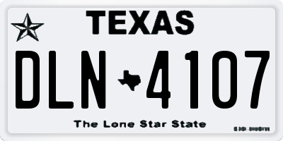 TX license plate DLN4107