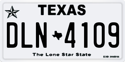 TX license plate DLN4109