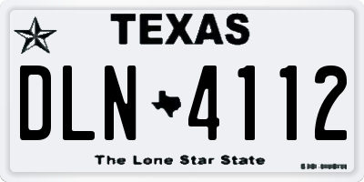 TX license plate DLN4112