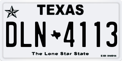 TX license plate DLN4113
