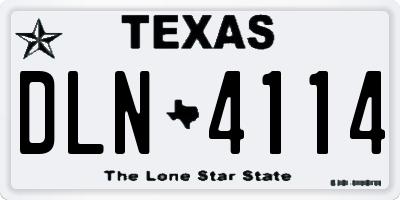 TX license plate DLN4114