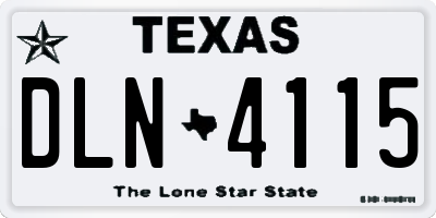 TX license plate DLN4115