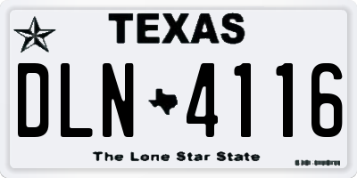 TX license plate DLN4116