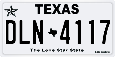 TX license plate DLN4117